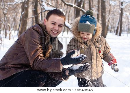 Otec a syn ve Winter parku