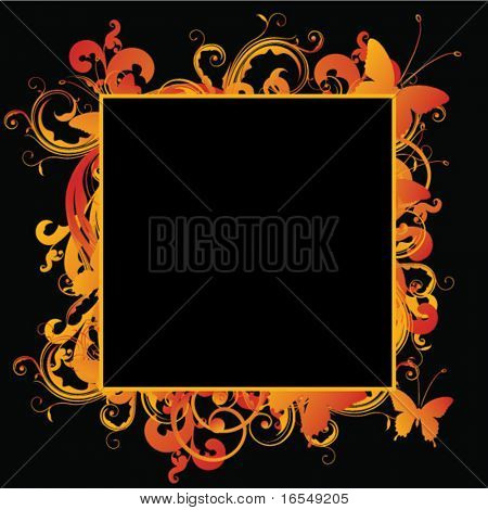 Floral flame frame