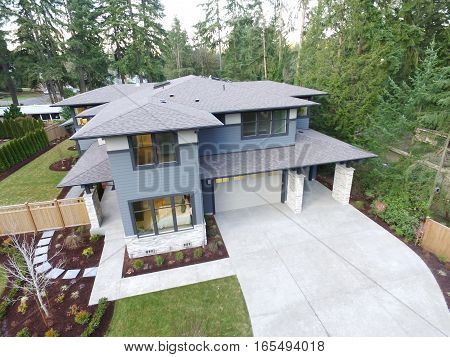Aerial View Of New Construction Home