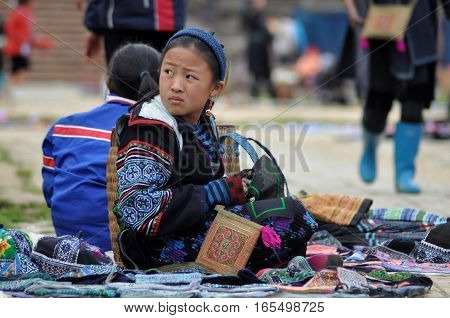 Hmong Woman (chinese Minority) In Sapa, Vietnam