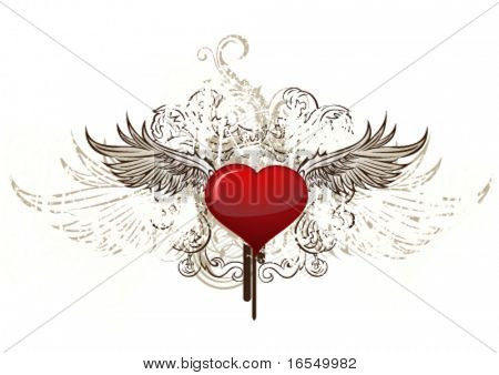 Ilustración de corazón de Grunge