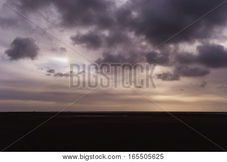 Cloudy Sky With Sundog