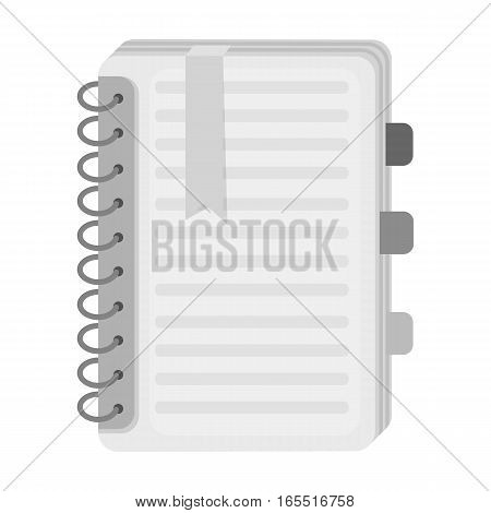 Personal dictionary icon in monochrome design isolated on white background. Interpreter and translator symbol stock vector illustration.