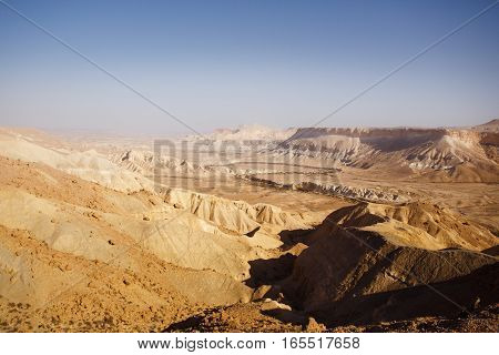 View From Mountain On Negev Desert