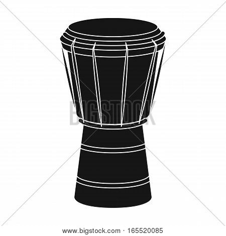 National brazilian drum icon in black design isolated on white background. Brazil country symbol stock vector illustration.
