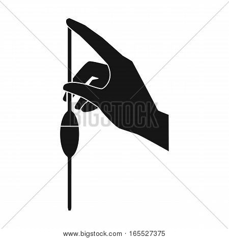 Filling of a bulb pipette by water icon in black design isolated on white background. Water filtration system symbol stock vector illustration.