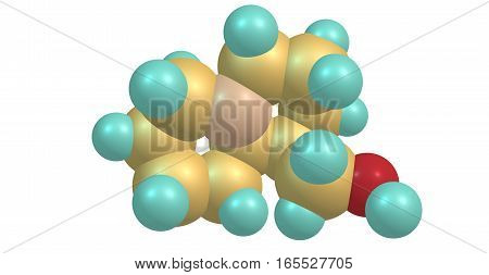 Lupinine is a bitter tasting quinolizidine alkaloid present in Lupinus species - lupins plants of the family Fabaceae. 3d illustration