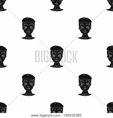 Mime artist icon in black style isolated on white background. Event service pattern vector illustration.