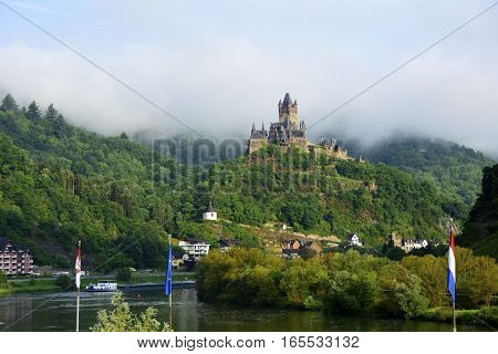 Castle Reichsburg in Cochem Germany on the Mosel river.