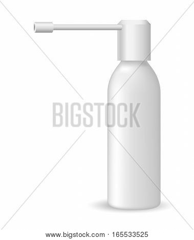 White medical container on white background realistic vector illustration