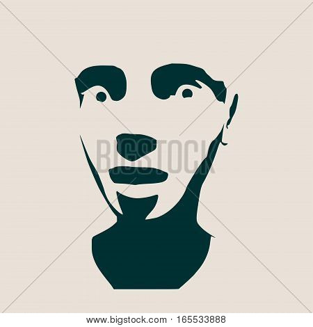 Human emotions expression vector illustration. Isolated avatar of the expressions face. Emotional head illustration. Terrified person