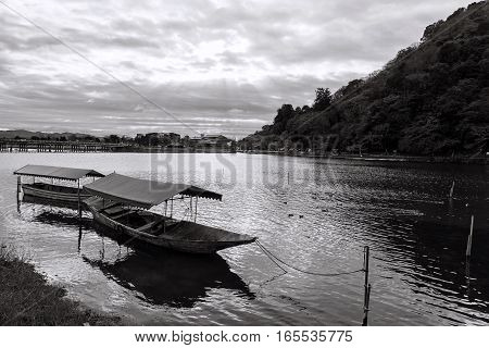 Boat And Togetsukyo Bridge, Arashiyama