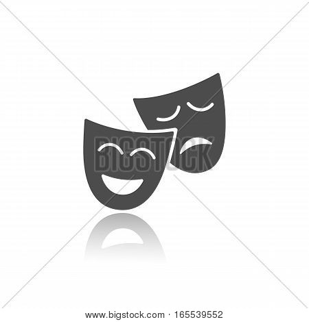 Masks icon with reflection on white background