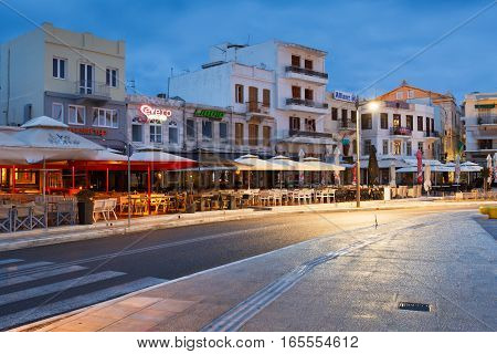 ERMOUPOLI, GREECE - JANUARY 10, 2017: Town of Ermoupoli on Syros island on January 10, 2017.