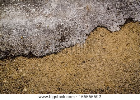 Asphalt, asphalt and ice, scabrous asphalt background