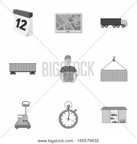 Logistic set icons in monochrome style. Big collection of logistic vector symbol stock