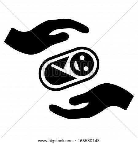 Newborn Care Hands vector icon. Flat black symbol. Pictogram is isolated on a white background. Designed for web and software interfaces.