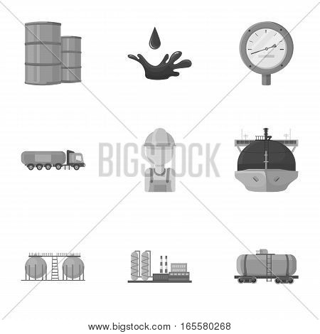 Oil industry set icons in monochrome design. Big collection of oil industry vector symbol stock illustration