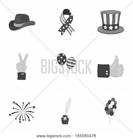 Patriot Day set icons in monochrome style. Big collection of Patriot Day vector symbol stock