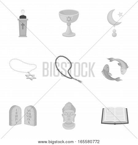 Religion set icons in monochrome style. Big collection of religion vector symbol stock