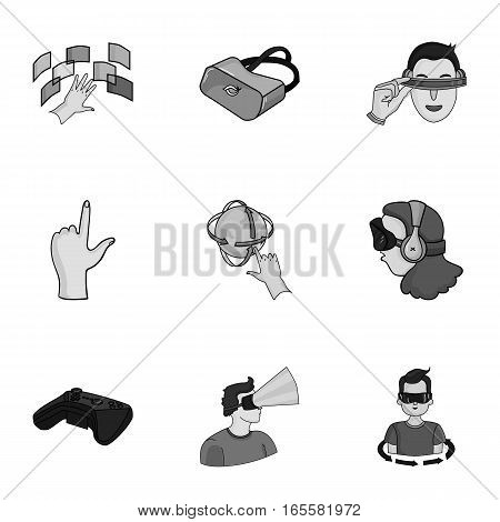 Virtual reality set icons in monochrome design. Big collection of virtual reality vector symbol stock illustration