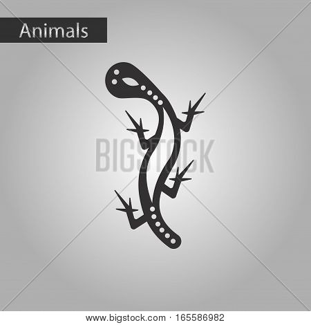 black and white style icon of lizard reptile