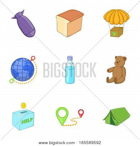 Problems of immigrants icons set. Cartoon illustration of 9 problems of immigrants vector icons for web
