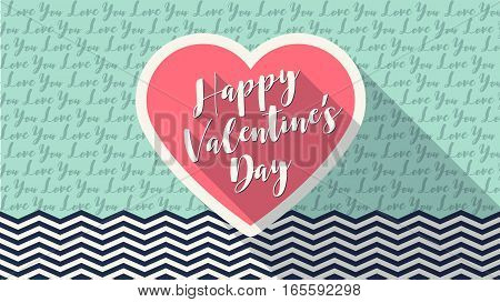 Valentines day lettering postcard, banner and vector holiday background. Easy editable for Your design.