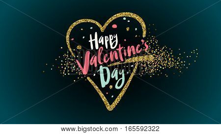 Valentines day lettering postcard, banner and vector holiday background. Easy editable for Your design.