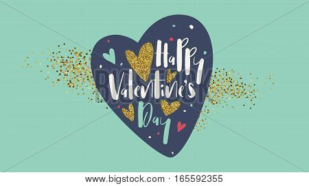 Valentines day lettering postcard, banner and vector holiday background. Easy editable for Your design.
