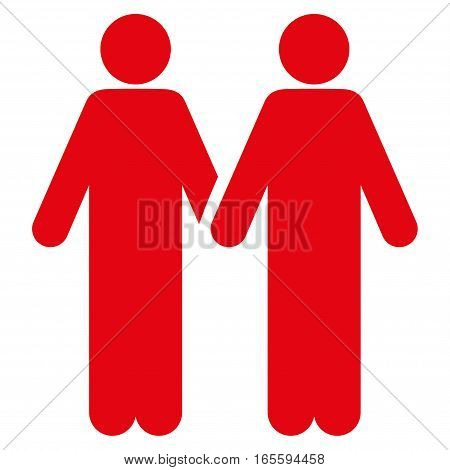 Adult Friends vector icon. Flat red symbol. Pictogram is isolated on a white background. Designed for web and software interfaces.