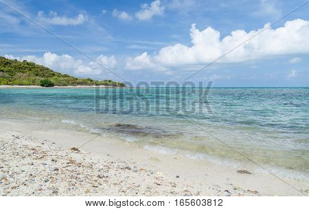 Beautiful sea and blue sky in summer at sattahip chonburi thailand