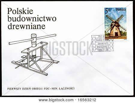FDC Polen Umschlag Polnisch Holzarchitektur