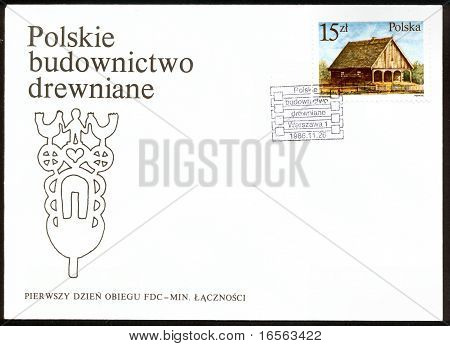 FDC Polen Umschlag-polnischen Holzarchitektur