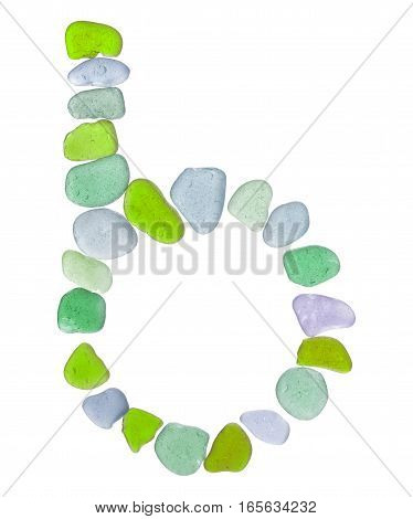 Sea Glass Peices On White