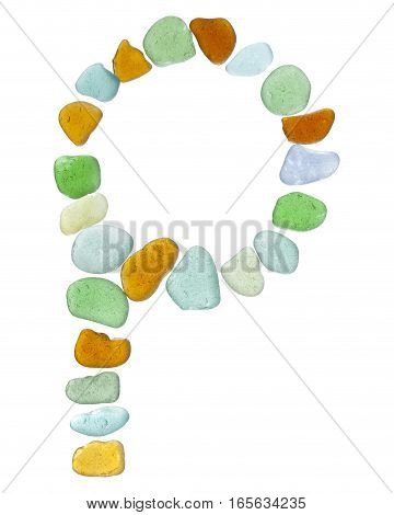 Sea Glass Peices On White