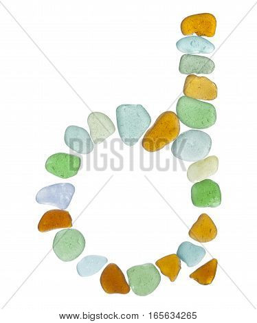 Sea Glass Peices On White