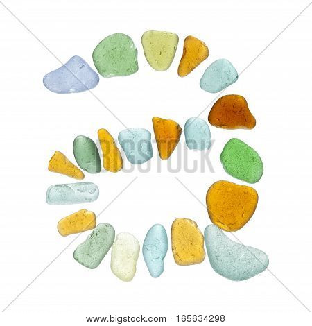 Sea Glass Peices On White