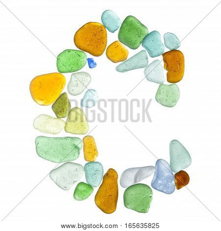 Sea Glass Peices On White