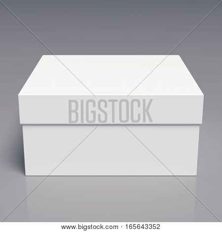 Blank cardboard box template on a grey background, packaging collection, 3D rendering