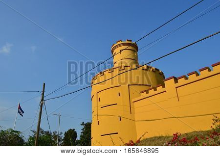 Cuartel Moncada corner detail in Santiago de Cuba