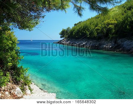 Scenic view of beautiful Adriatic sea bay