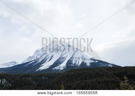 Fairview Mountain and Mount Temple in Winter Banff National Park Canadian Rockies
