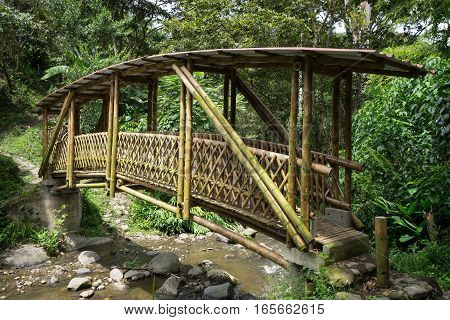 bamboo bridge in Tierradentro in the Colombian highlands