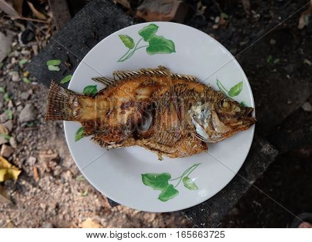 Fish fry, traditional food of Thailand, fish, food.