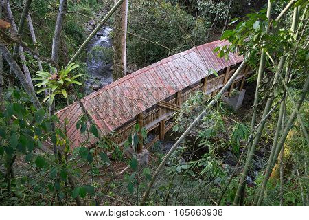 bridge in the Tierradentro region of the Colombian highlands