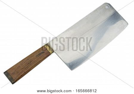 Big Kitchen knife isolated on white background with clipping path