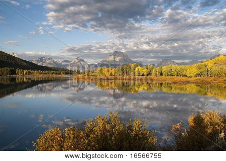Tidlig morgen på Oxbow Bend, Grand Tetons