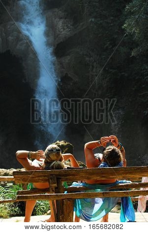 Laos Luangprabang is the most beautiful place in the area with its waterfall.