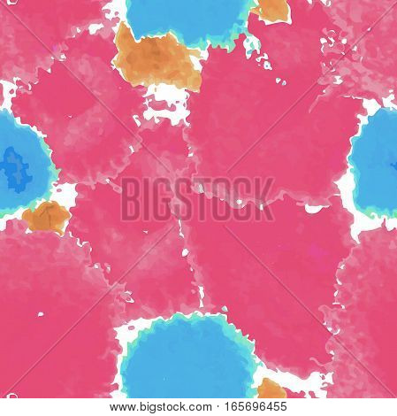 Pink texture. Vector murble background. Watercolor hand drawn marbling illustration, aqua print. Bright colorfull stains. Cover design, trendy graphic, artistic effect. Abstract painting template.